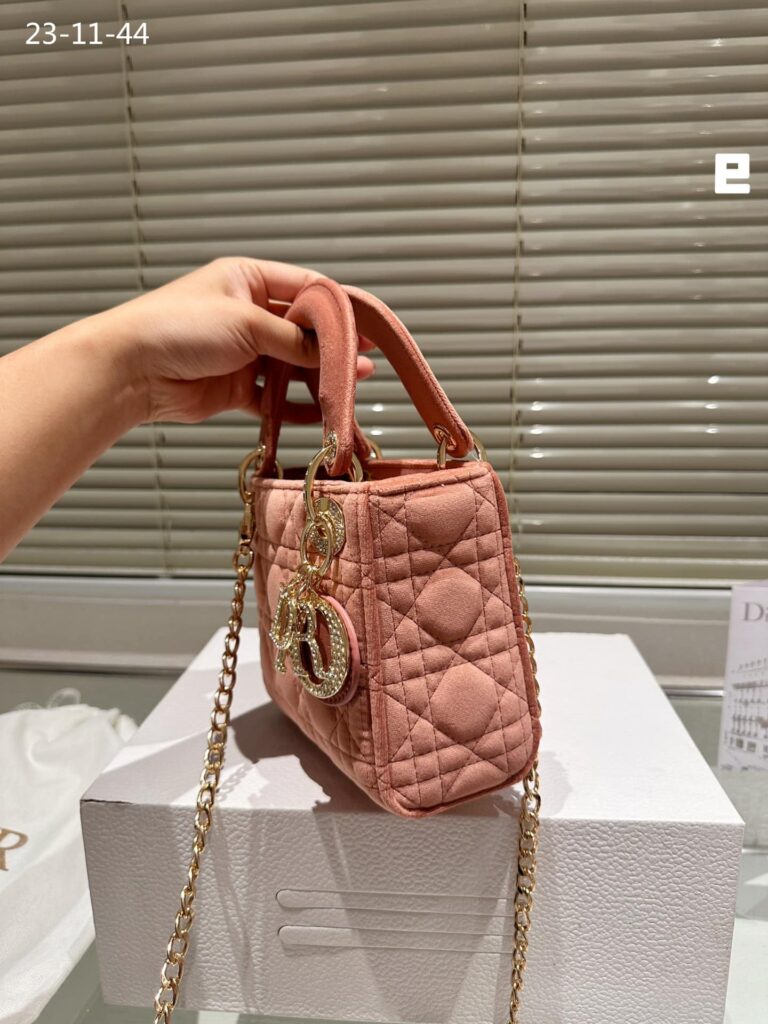 Dior Lady Blush Cannage Suede Leather Beige 17Cm - Image 8