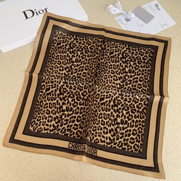 Dior Diortwin Mizza Square Scarf Beige - Image 4