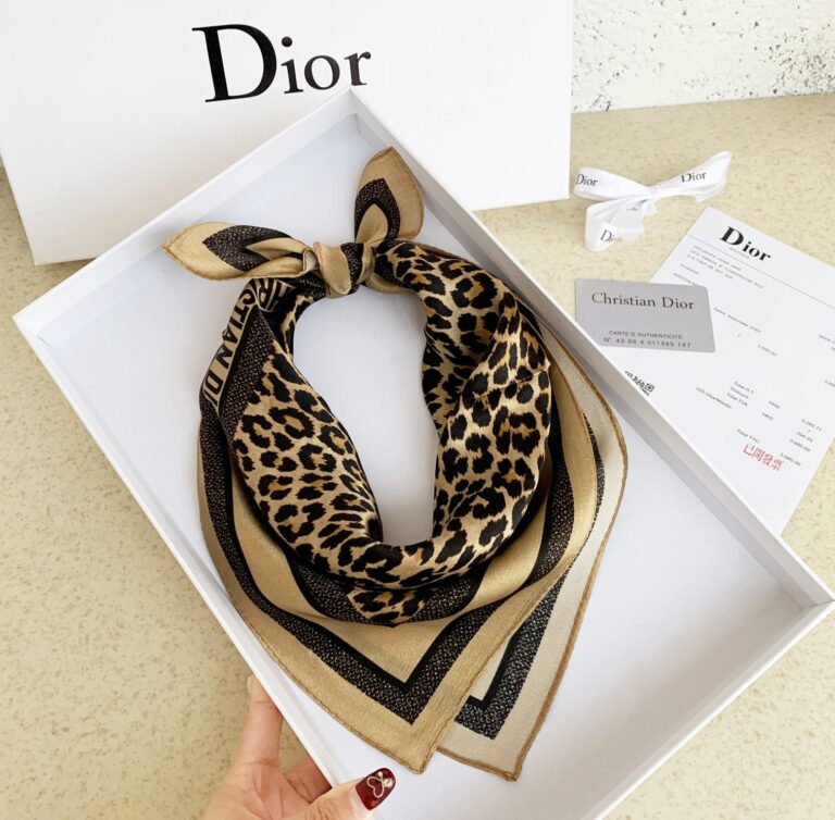 Dior Diortwin Mizza Square Scarf Beige - Image 3