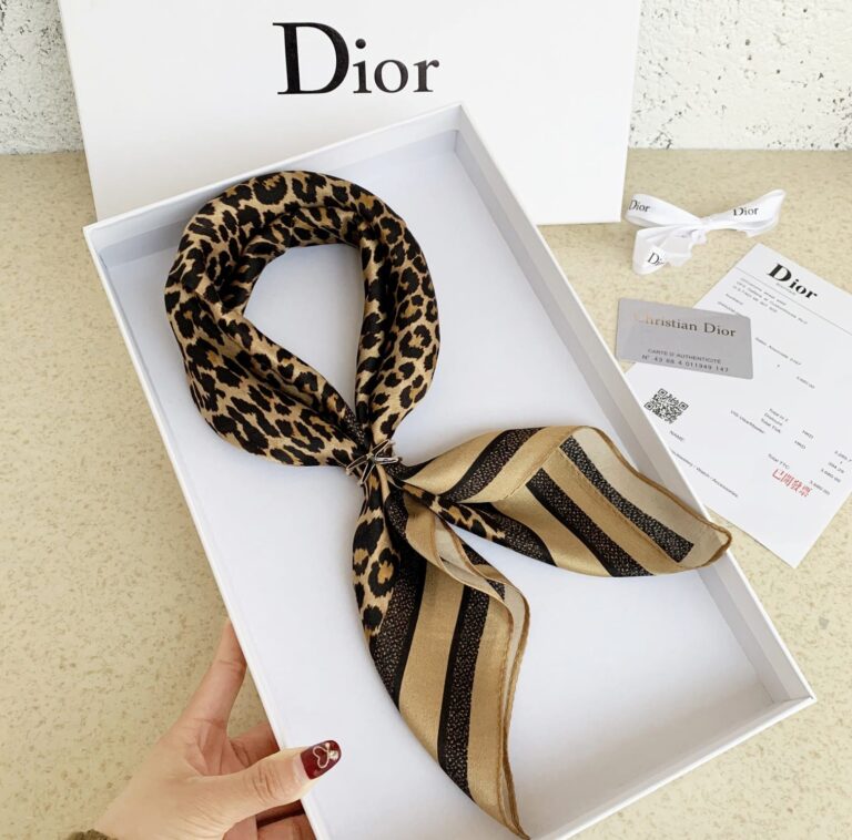 Dior Diortwin Mizza Square Scarf Beige - Image 2