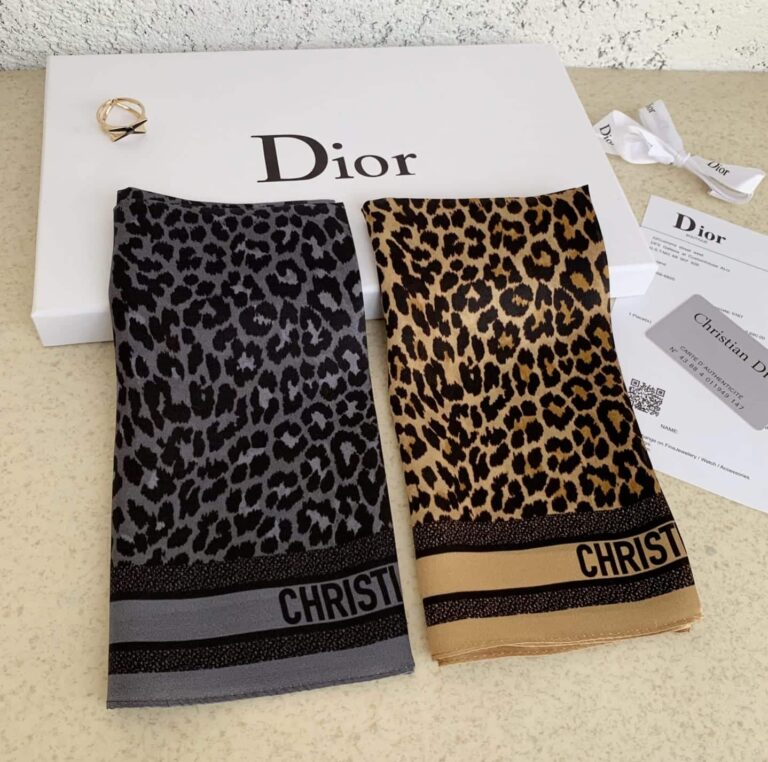Dior Diortwin Mizza Square Scarf Black - Image 4