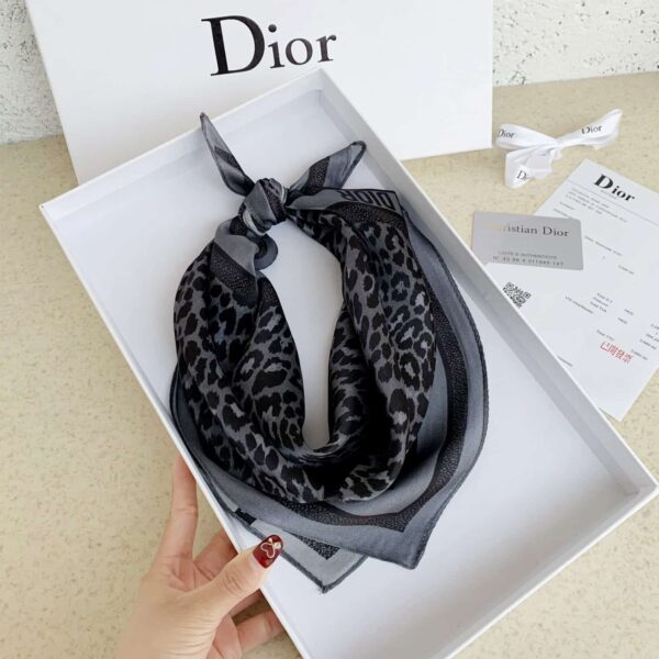Dior Diortwin Mizza Square Scarf Black - Image 3