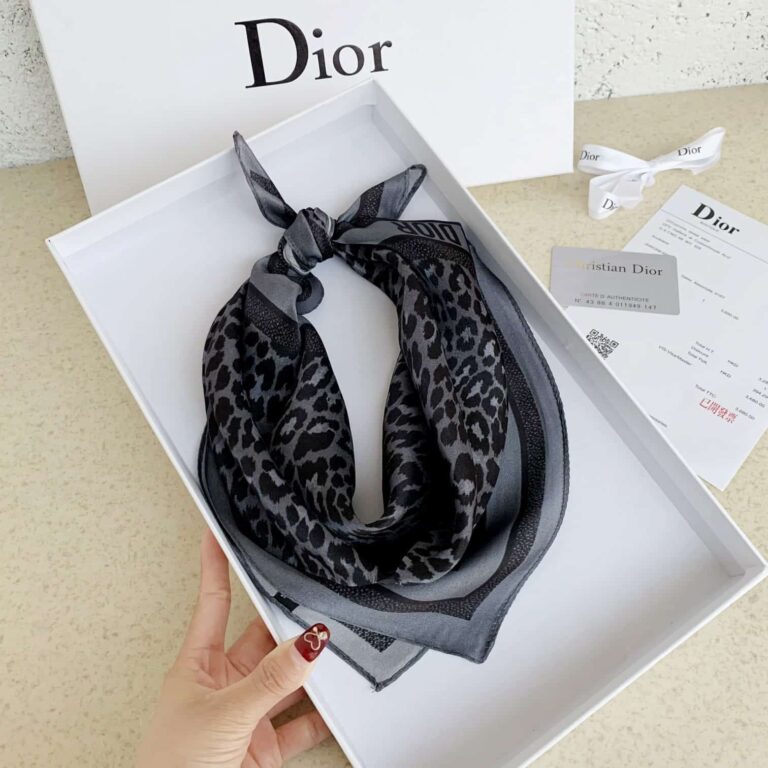 Dior Diortwin Mizza Square Scarf Black - Image 3