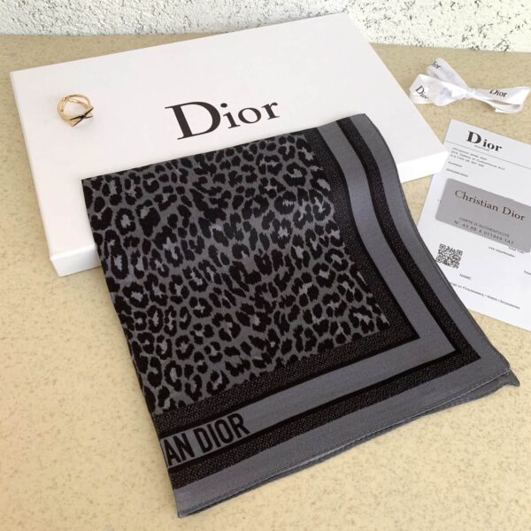 Dior Diortwin Mizza Square Scarf Black - Image 5