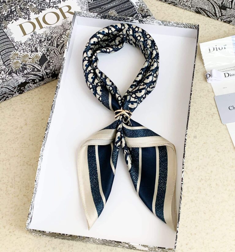 Dior Oblique Diortwin Square Scarf Blue Navy 15Dob070I600C541 - Image 3