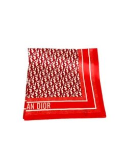 Dior Oblique Diortwin 70 Square Scarf Red