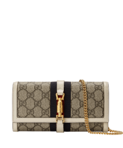 Gucci Jackie 1961 Chain Wallet White And Ebony 21Cm 652681 Huhhg 9794