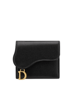 Dior Saddle Lotus Wallet Black Goatskin 11Cm S5652Cceh M900