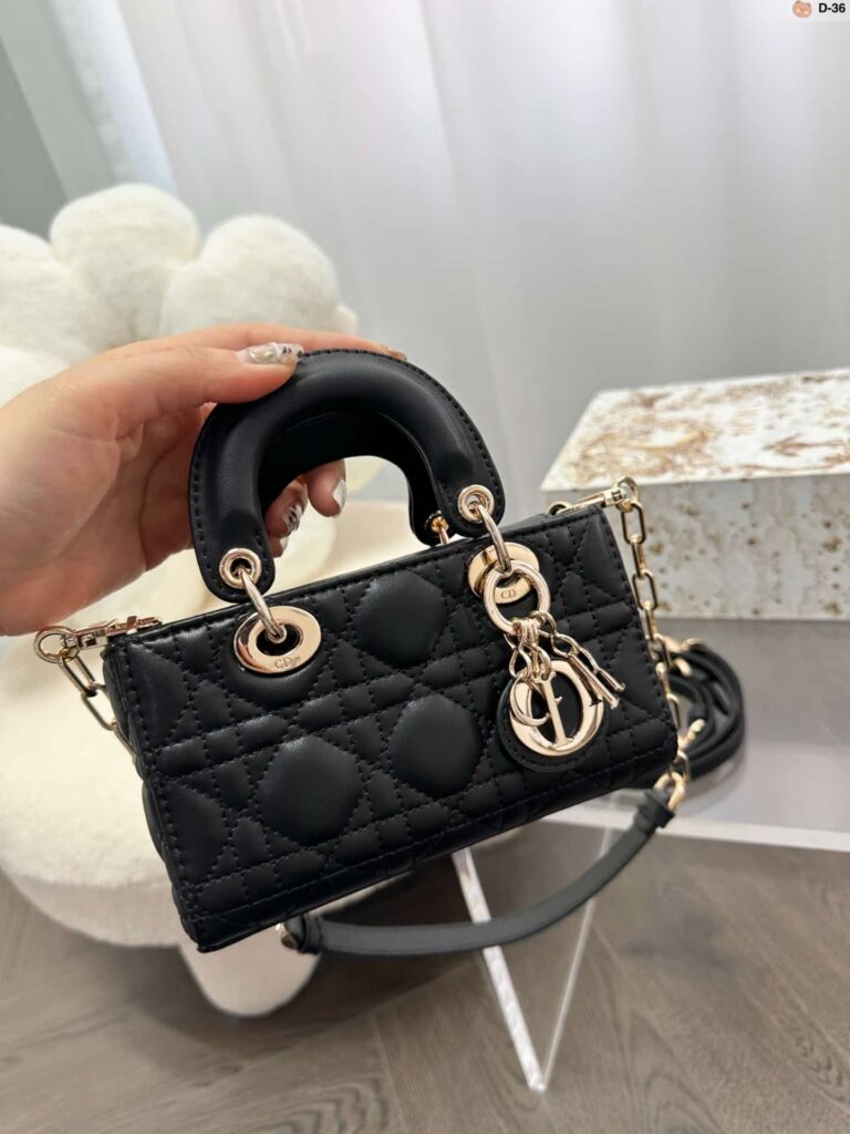 Dior Micro Lady D-Joy Bag Black Cannage Lambskin 17Cm S0910Onge M900 - Image 3