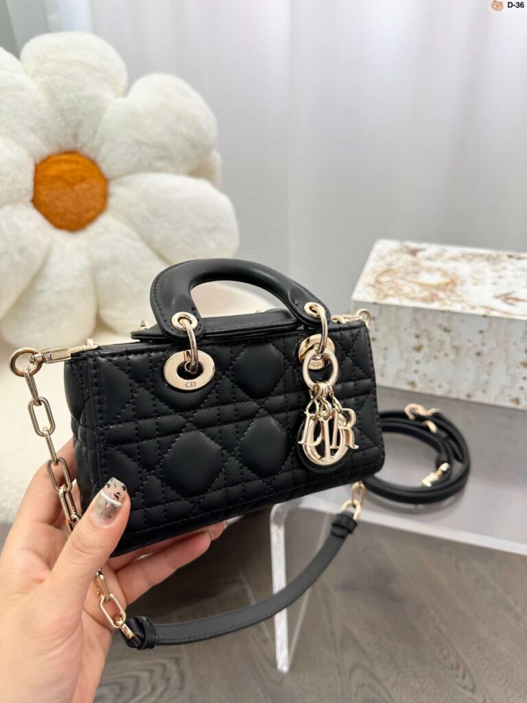 Dior Micro Lady D-Joy Bag Black Cannage Lambskin 17Cm S0910Onge M900 - Image 5