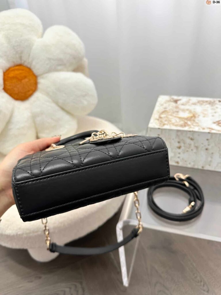 Dior Micro Lady D-Joy Bag Black Cannage Lambskin 17Cm S0910Onge M900 - Image 7