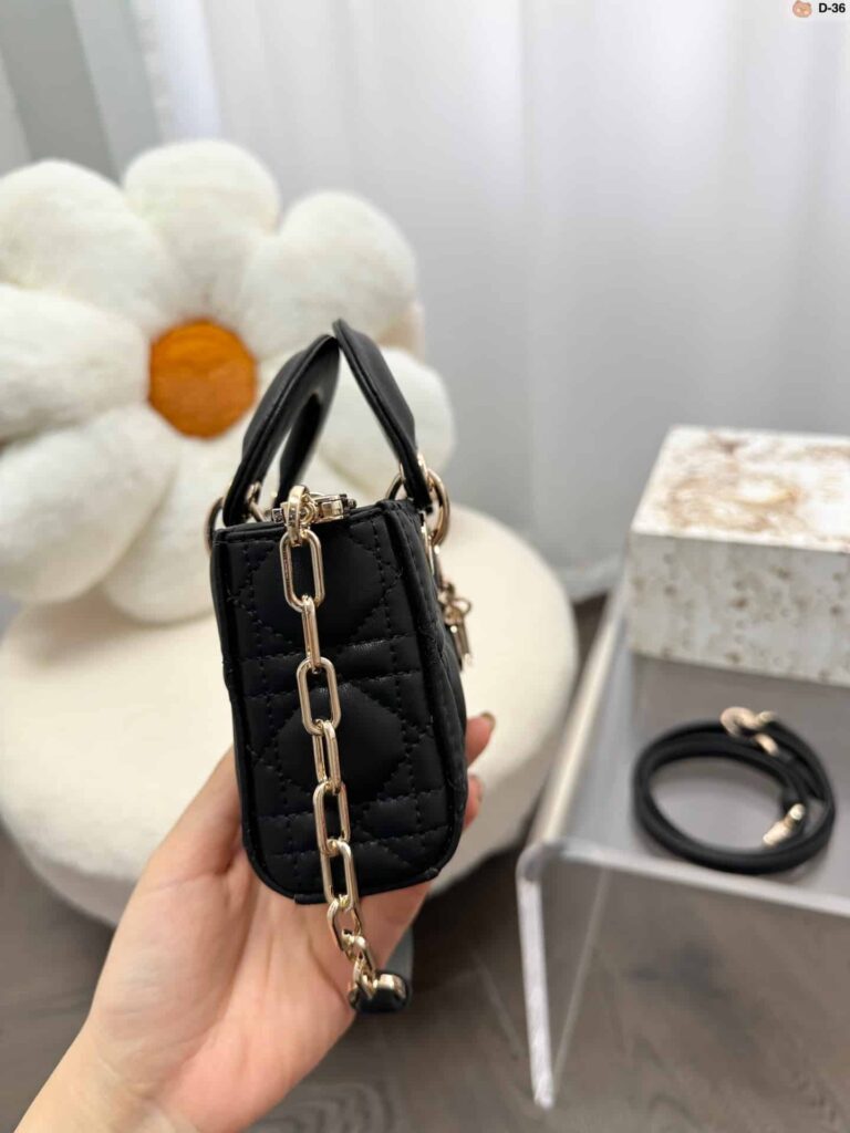 Dior Micro Lady D-Joy Bag Black Cannage Lambskin 17Cm S0910Onge M900 - Image 8