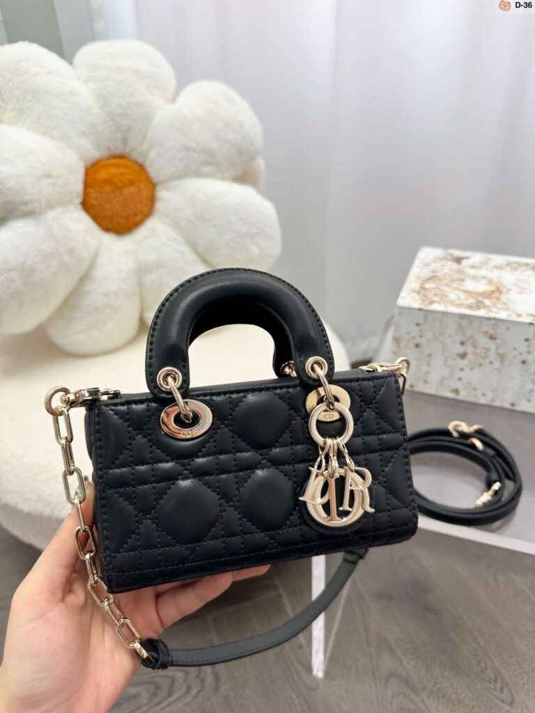 Dior Micro Lady D-Joy Bag Black Cannage Lambskin 17Cm S0910Onge M900 - Image 9