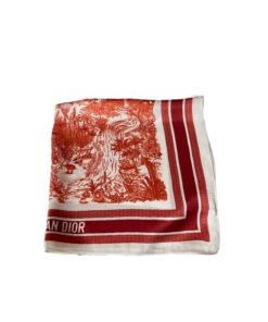 Dior Toile De Jouy Sauvage Scarf Red