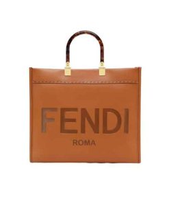 Fendi Sunshine Large Brown Leather Shopper 40Cm 8Bh372Abvlf0Pwz