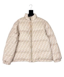 Fendi Two Way Down Ff Canvas Down Jacket Beige