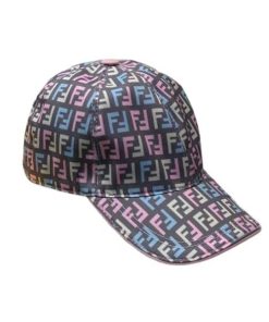 Fendi Ff Motif Multicolor Cap Grey