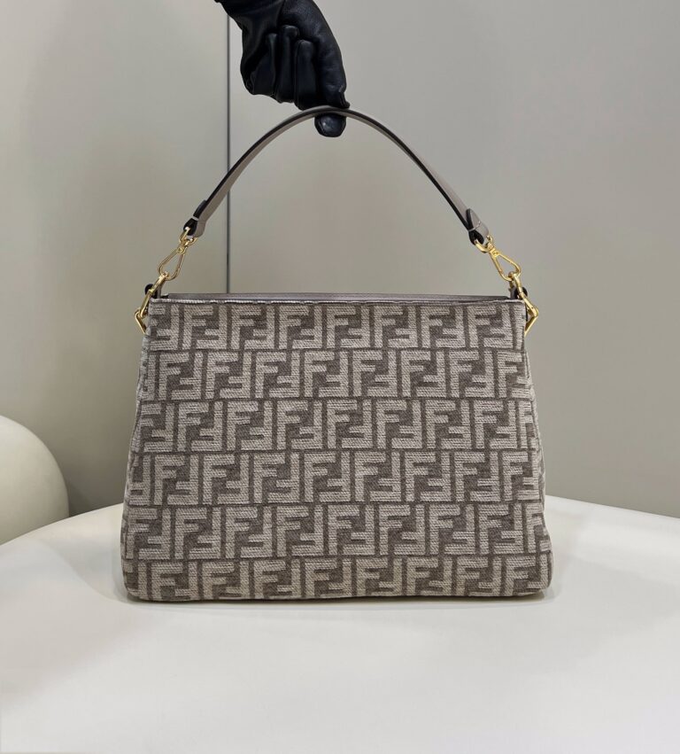 Fendi Olock Zip Dove Grey Tapestry Fabric Bag 8Br805Alfvf1Iqu - Image 7