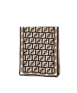Fendi Ff Brown Cashmere Scarf Brown And Beige