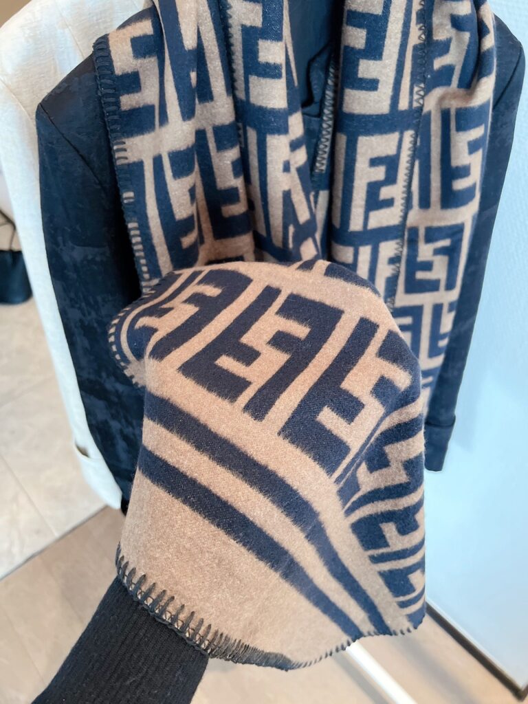 Fendi Ff Monogram Scarf Brown - Image 4