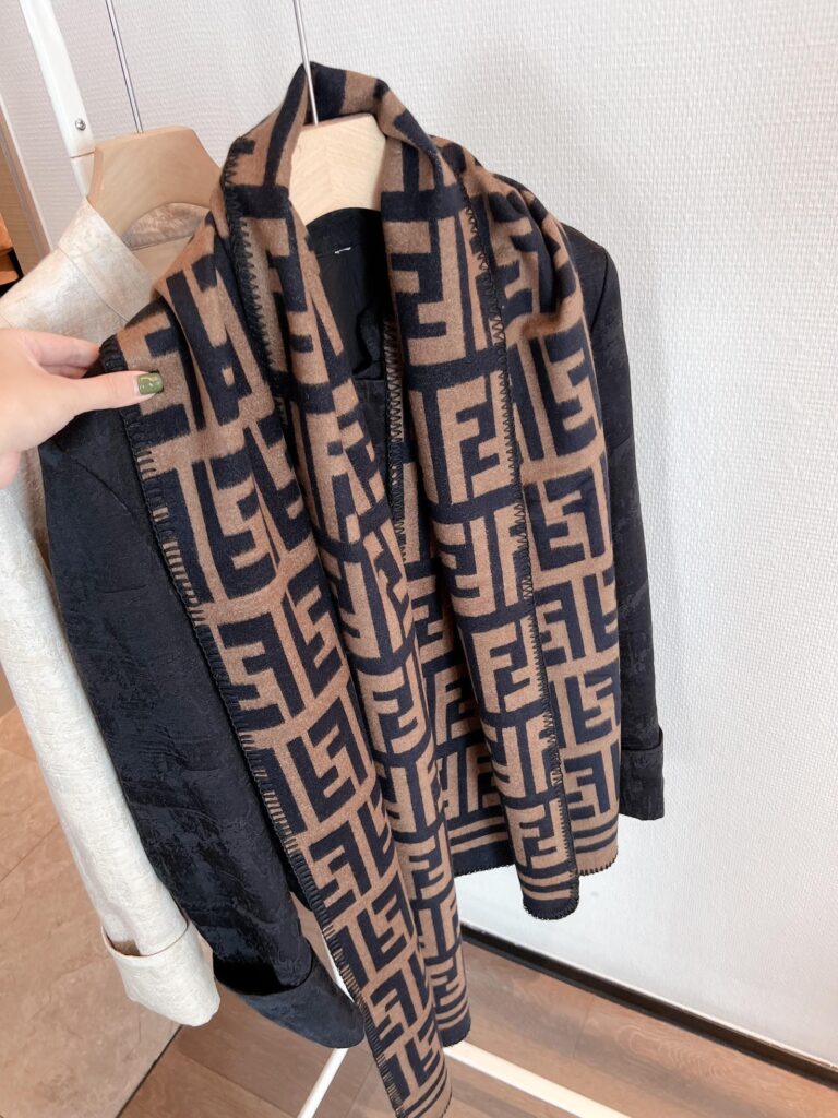 Fendi Ff Monogram Scarf Brown - Image 3