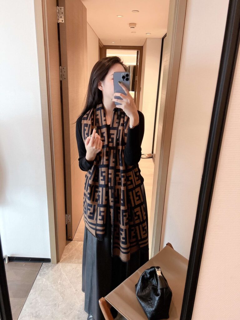 Fendi Ff Monogram Scarf Brown - Image 2