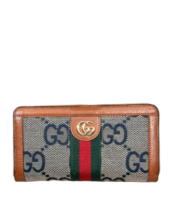 Gucci Ophidia Long Wallet Brown And Navy Blue 19.5Cm