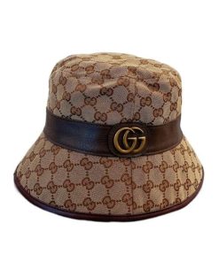 Gucci Canvas Bucket Hat With Double G Brown 576587 4Hg62 2564