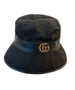 Gucci Canvas Bucket Hat With Double G Black 576587 4Hg53 1060