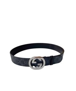 Gucci Gg Supreme Belt With G Buckle Black 40Mm