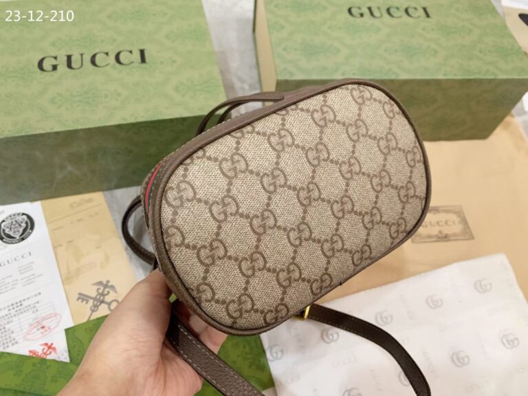 Gucci Ophidia Small Gg Bucket Bag Brown 17Cm ?550621 96I3B 8745 - Image 6