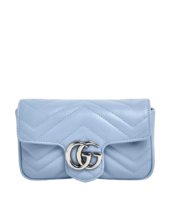 Gucci Gg Marmont Matelasse Super Mini Bag Dusty Blue 16.5Cm