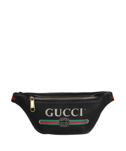Gucci Print Leather Belt Bag Black 22Cm ??527792 0Gcct 8164