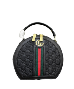 Gucci Ophidian Round Bag Black 20Cm