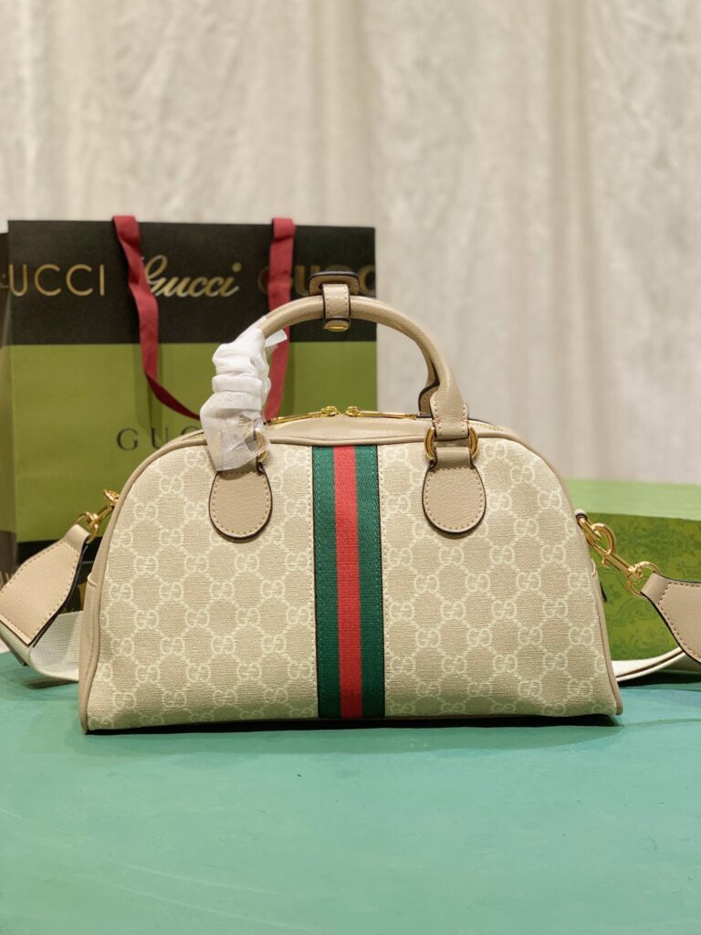 Gucci Women'S Metallic Ophidia Gg Top Handle Bag Beige And White 32Cm 724606 Fabex 9642 - Image 9