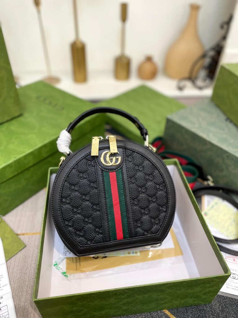Gucci Ophidian Round Bag Black 20Cm - Image 2