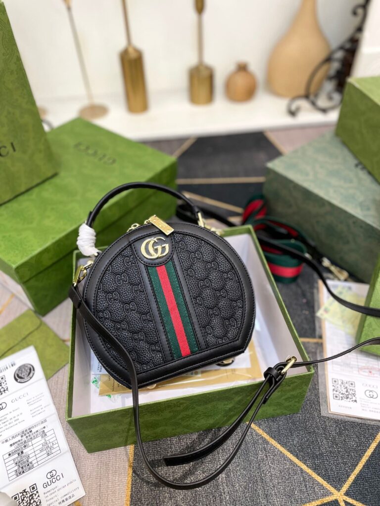 Gucci Ophidian Round Bag Black 20Cm - Image 4