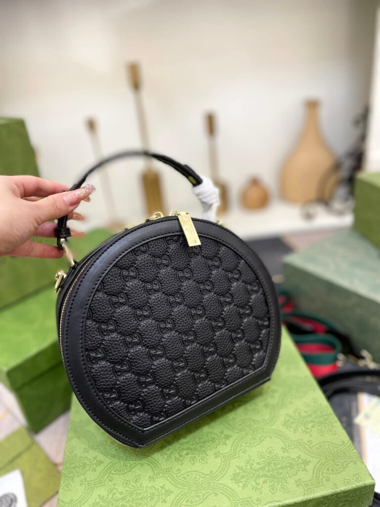 Gucci Ophidian Round Bag Black 20Cm - Image 5