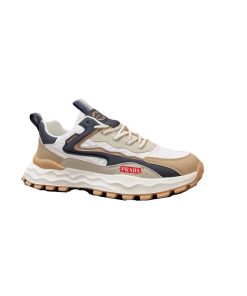 Prada Colorblock Sneakers With Logo Beige