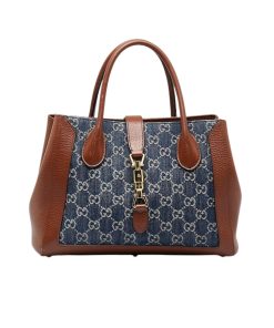 Gucci Gg Denim Jackie 1961 Tote Blue Denim 30Cm
