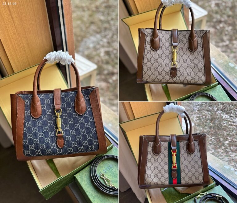 Gucci Gg Denim Jackie 1961 Tote Blue Denim 30Cm - Image 3