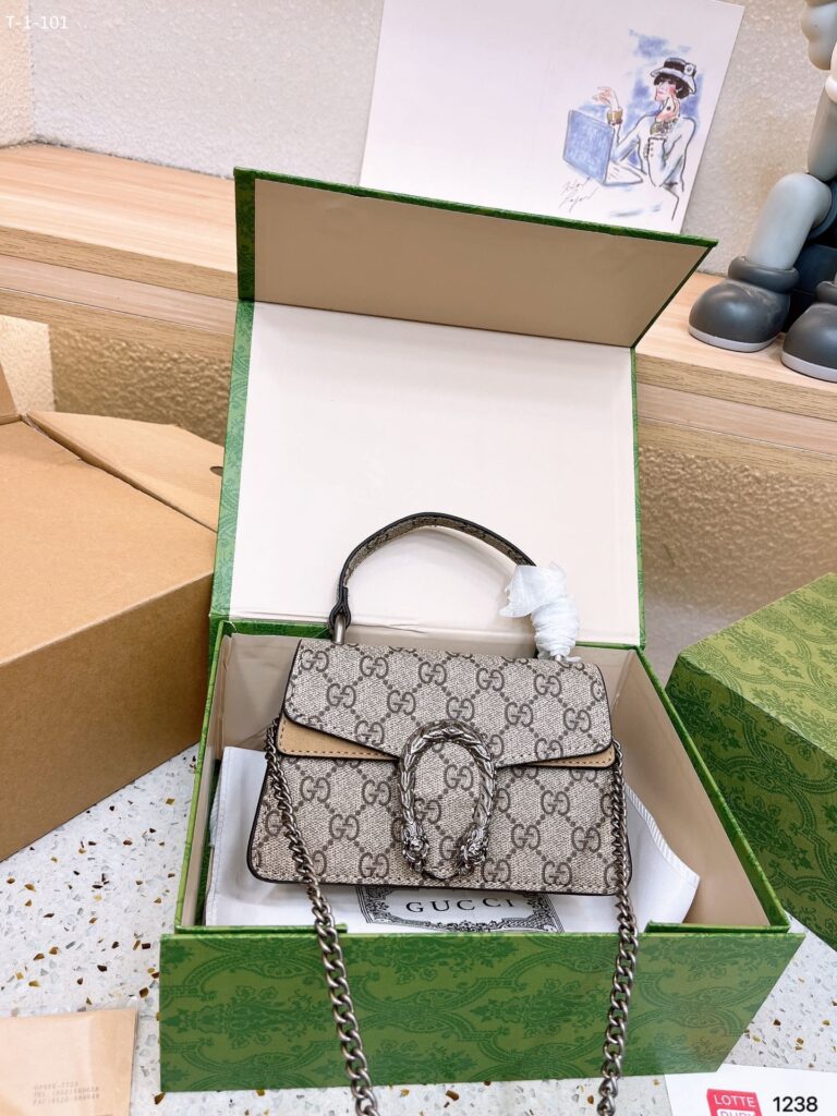 Gucci Dionysus Mini Top Handle Bag Beige 18Cm - Image 3