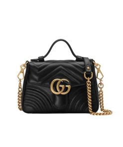 Gucci Gg Marmont Mini Top Handle Bag Black 20Cm 547260 Dtdit 1000