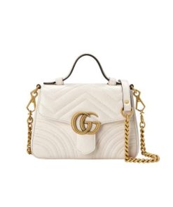 Gucci Gg Marmont Mini Top Handle Bag White 20Cm 547260 Dtdit 9022
