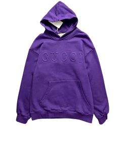 Gucci Cotton Jersey Hooded Sweatshirt Purple