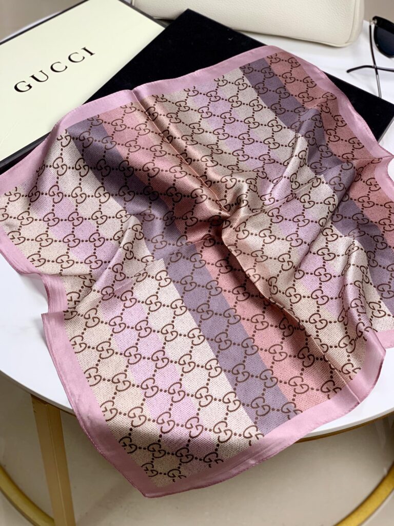 Gucci Gg Jacquard Scarf 70Cm Pink - Image 6