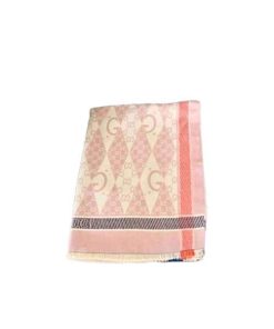 Gucci Gg Patchwork Backgammon Print Scarf Pink
