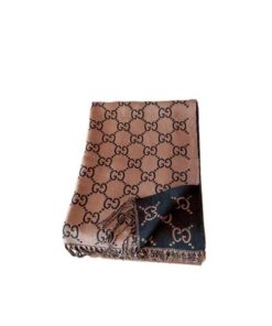 Gucci Gg Jacquard Scarf Brown And Black