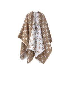 Chanel Cc Logo Camellia Scarf Beige