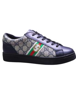 Gucci Gg Supreme Navy Blue Sneaker Gg With Web